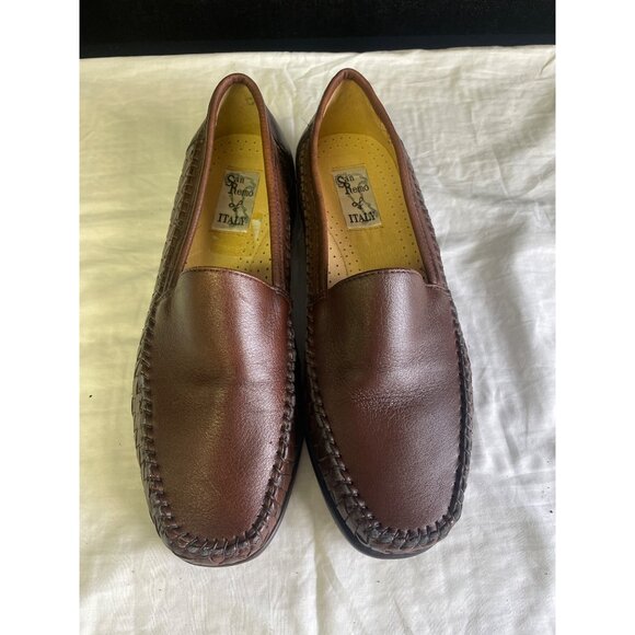 San Remo Italy Men\'s Brown Leather Shoes/ Slip on Loafers Size 8.5 SKU 2859 main image 5